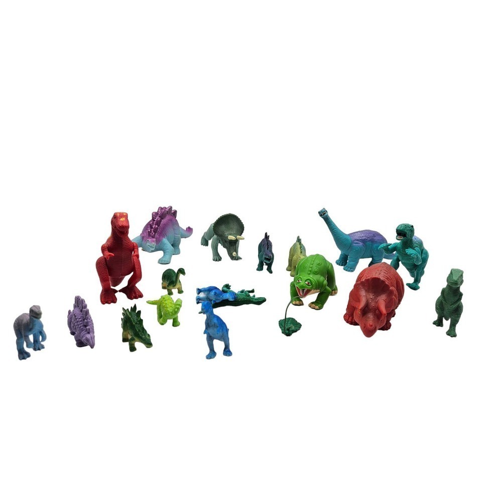 Dinosaur Toy Figures Lot of 17 Mixed Small And Miniature Sizes‎